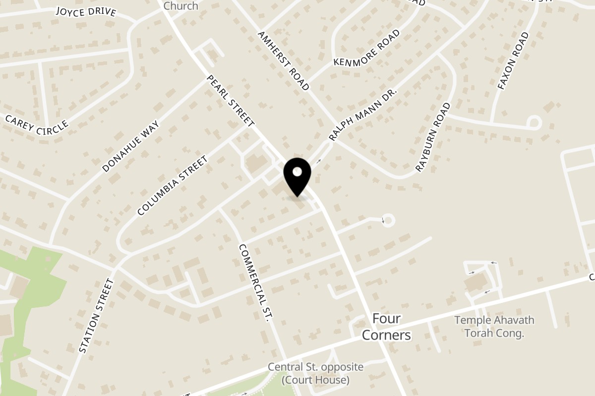 Map showing the location of Ore A Love Story Restaurant on 434 Pearl St in Stoughton